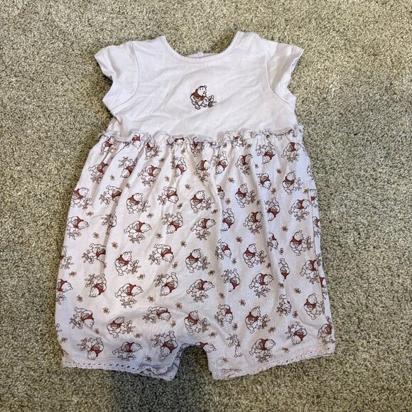 Y2K Vintage Disney Winnie The Pooh Romper Lilac Purple Baby 9 months - Picture 5 of 11